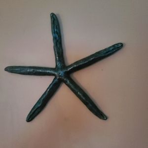 Metallic blue wall starfish